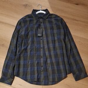 Rails Navy and Olive Plaid Men's Shirt